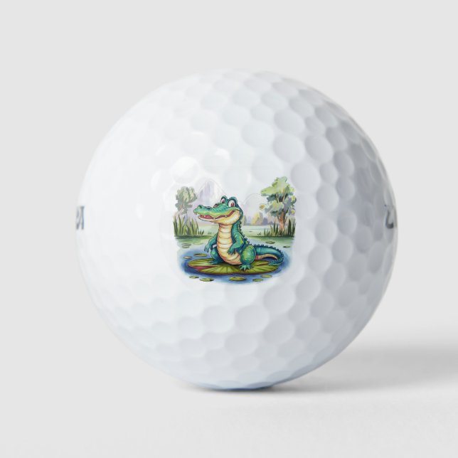 Trendy Alligator-Crocodile Animal Golf Balls (Front)