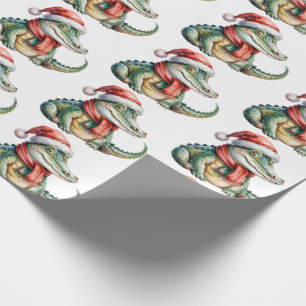 Trendy Alligators-Crocodiles Christmas Pattern  Wrapping Paper