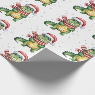 Trendy Alligators-Crocodiles Christmas Pattern  Wrapping Paper