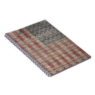 Trendy America flag Aztec Tribal Pattern Notebook
