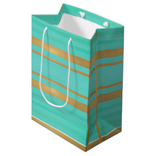 Trendy and Chic Blue and Gold Accented  Medium Gift Bag