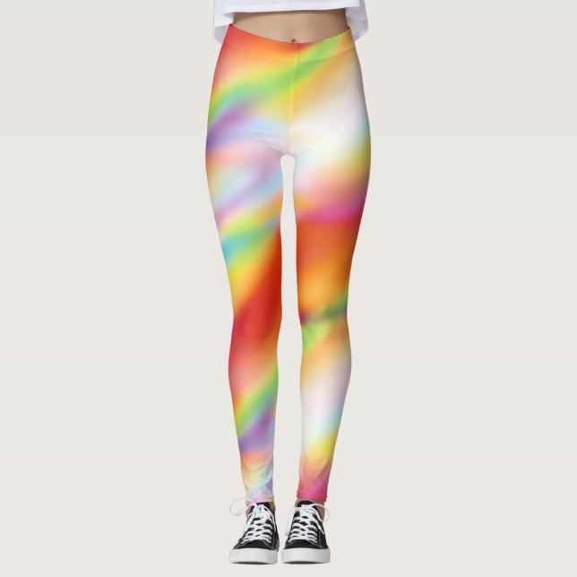 Trendy and Cool Abstract Colourful Blur Pattern Leggings (Front)