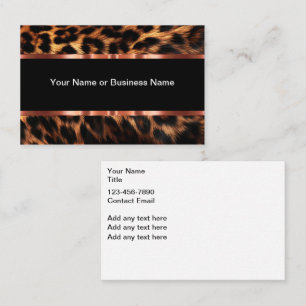 Trendy Animal Pattern Golden Design Elements Business Card