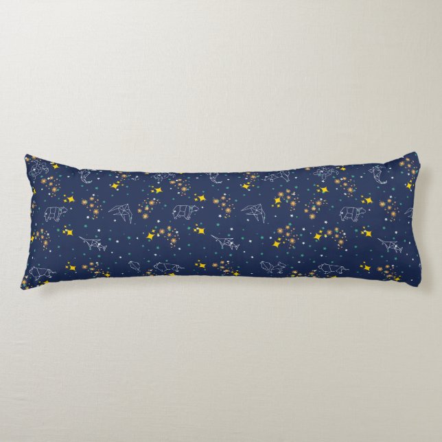 Trendy animals blue sky pattern kids body cushion (Front)