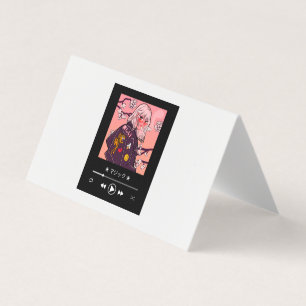 trendy anime styled female characters business card