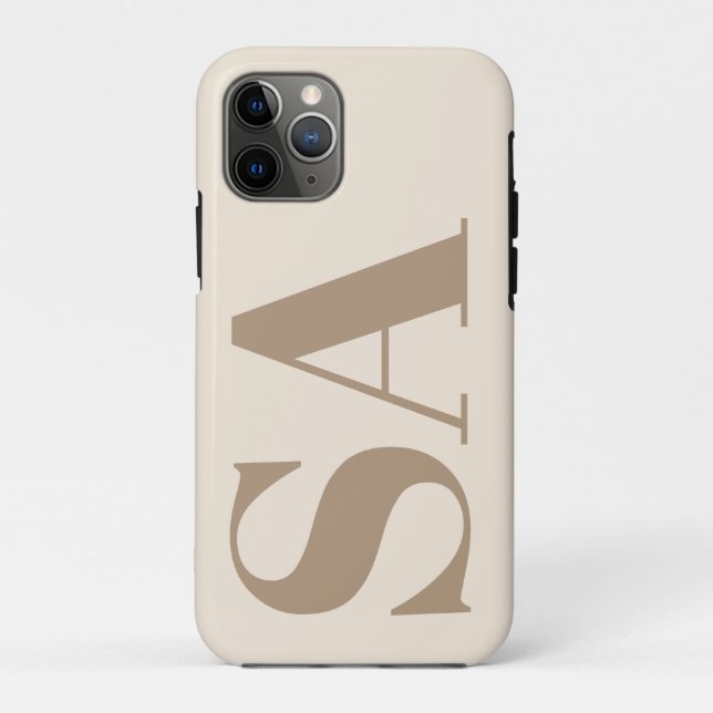 trendy Antique White with Monogram Case-Mate iPhone Case (Back)