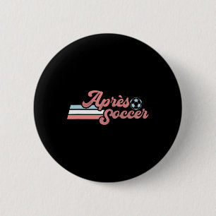 Trendy Apres Soccer Retro Distressed Pastel Color  6 Cm Round Badge
