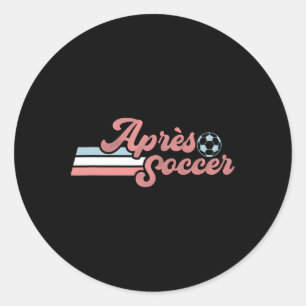 Trendy Apres Soccer Retro Distressed Pastel Color Classic Round Sticker