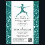 Trendy Aqua Glitter Effect Yoga Class Advertising Flyer<br><div class="desc">Trendy Aqua Glitter Effect Yoga Class Advertising Flyers By The Business Card Store.</div>