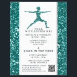 Trendy Aqua Glitter Effect Yoga Class Advertising Flyer<br><div class="desc">Trendy Aqua Glitter Effect Yoga Class Advertising Flyers By The Business Card Store.</div>