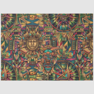 Trendy Aqua "Vibrant Historical Emblem" Tissue Pap Paper