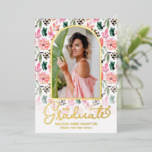 Trendy Arch Photo on Floral Graduation Party