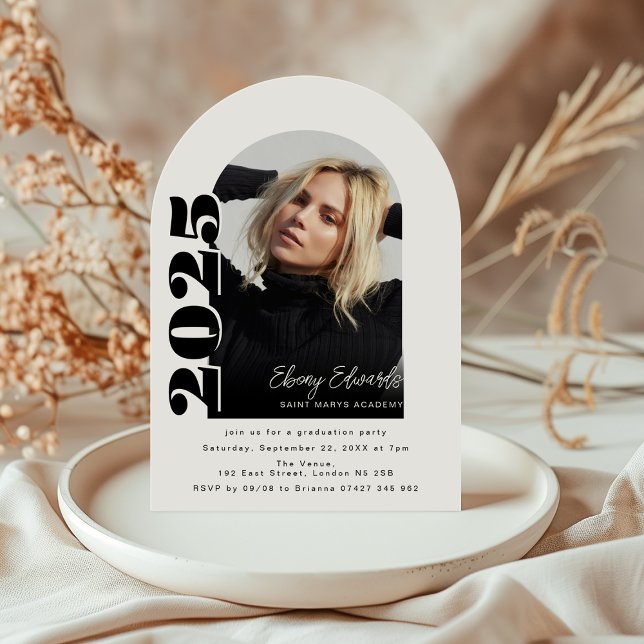 Trendy Arched Photo Graduation Invitation (Creator Uploaded)