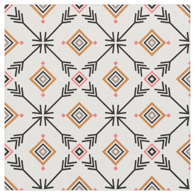 Trendy Arrow Tribal Print Fabric (Close Up)