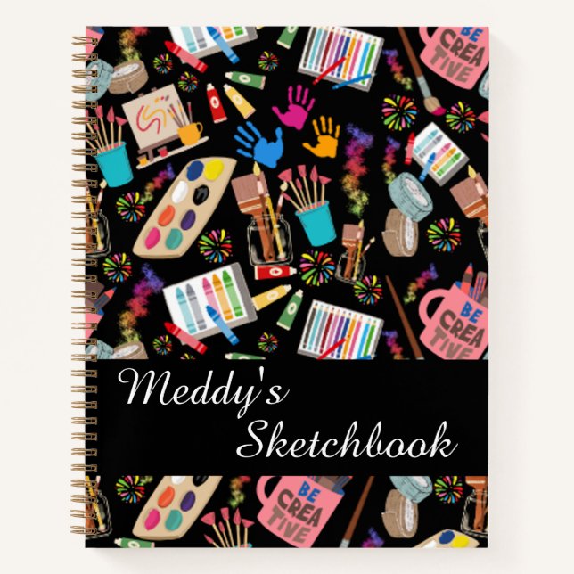 Trendy Art Supplies Design for Artists Notebook (Front)