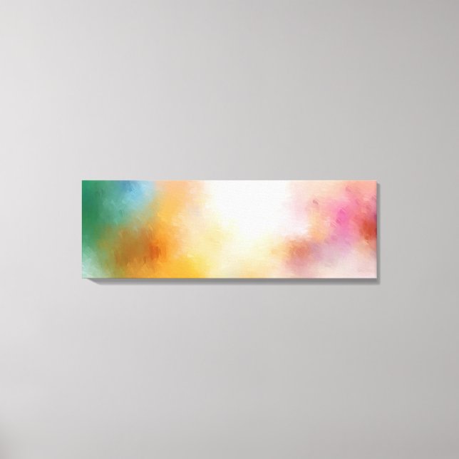 Trendy Artwork Colourful Abstract Red Pink Yellow Canvas Print (Front)
