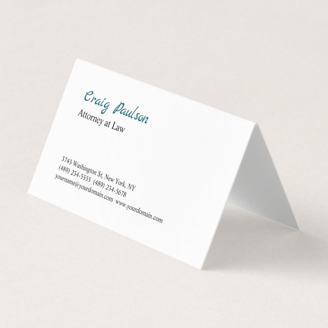 Trendy Attorney at Law Unique Special Business Card (Front)