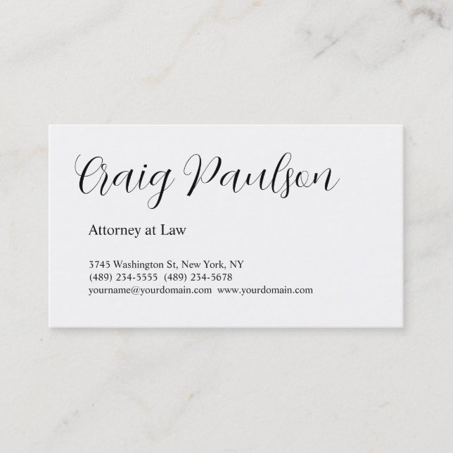 Trendy Attorney at Law Unique Special Business Card (Front)