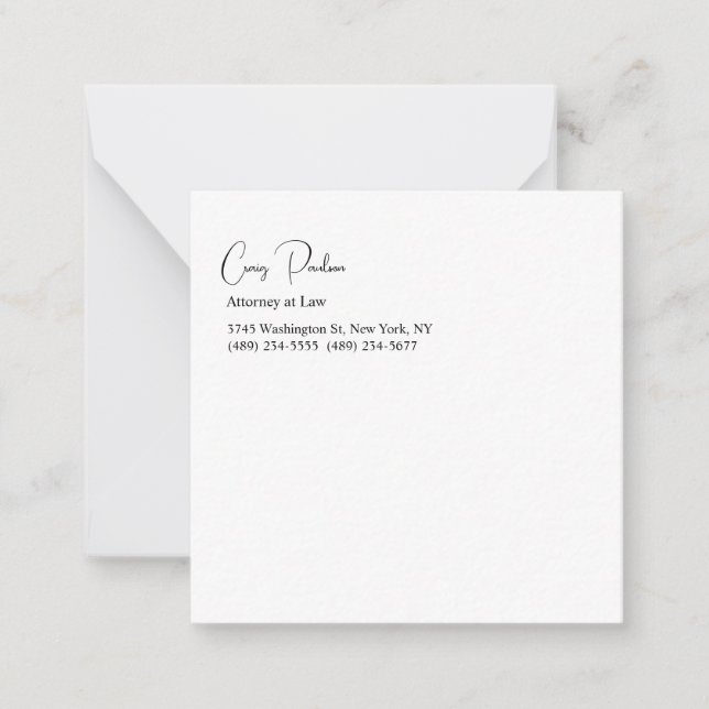 Trendy Attorney at Law Unique Special Card (Front)
