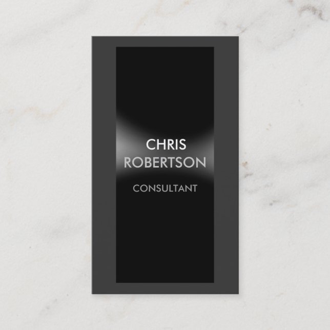 Trendy Attractive Black Grey Business Card (Front)