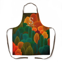 Trendy Autumn Forest Modern Botanical WITH INITIAL