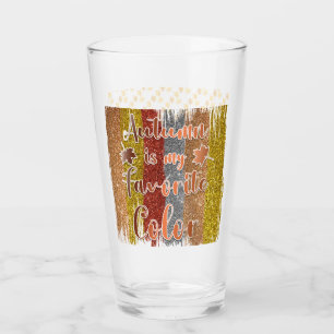 Trendy Autumn Glitter Leaves Glass