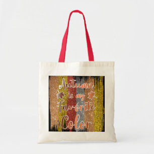 Trendy Autumn Glitter Leaves Tote Bag