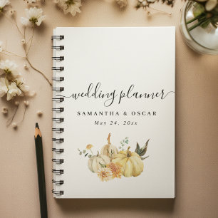 Trendy Autumn Watercolor Pumpkin & Flowers Planner