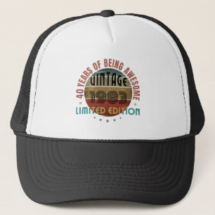 TRENDY AWESOME YEAR OF BIRTH BIRTHDAY GIFT TRUCKER HAT