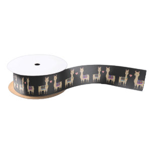 Trendy Aztec Love Llamas Satin Ribbon