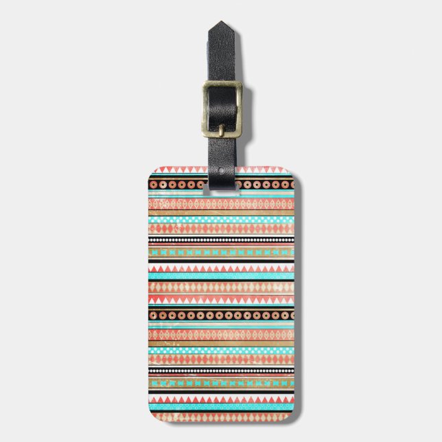 Trendy aztec luggage tag (Front Vertical)