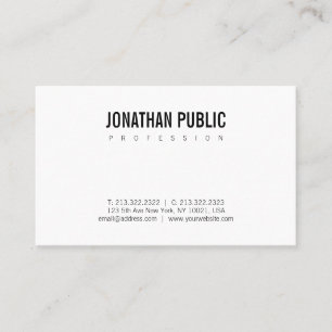 Trendy B&W Plain Elegant Modern Minimalist Design Business Card