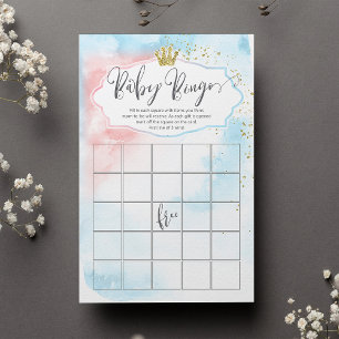 Trendy Baby Bingo Gender Reveal Baby Shower Game