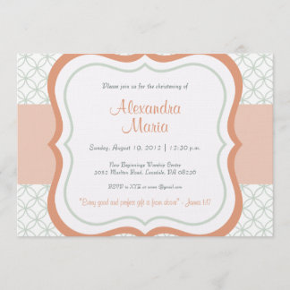 Trendy Baby Dedication Christening Invitation