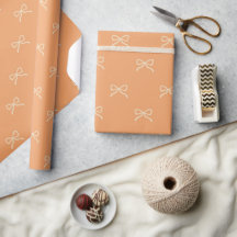 Trendy Baby Girl Shower Preppy Orange Bow Pattern