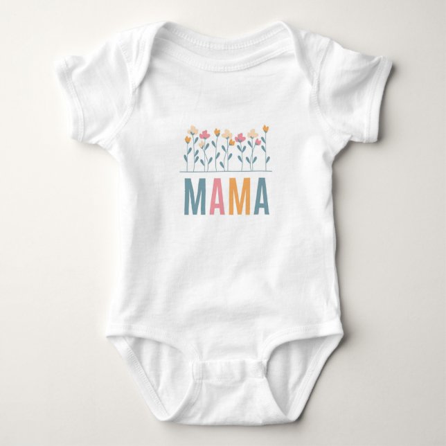Trendy Baby Romper for Mum’s Little One Mama Flowe Bodysuit (Front)