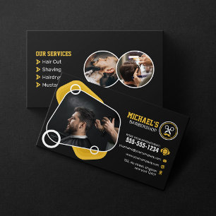 Trendy Barbershop Hair Styling Barber Shop Haircut Business Card