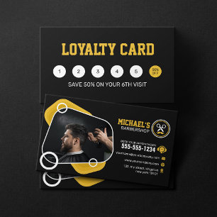 Trendy Barbershop Hair Styling Barber Shop Haircut Loyalty Card