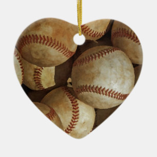 Trendy Baseball Artwork Ceramic Tree Decoration
