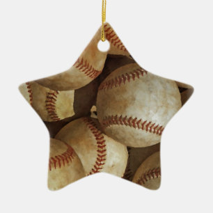 Trendy Baseball Artwork Ceramic Tree Decoration