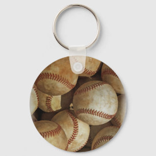 Trendy Baseball Artwork Key Ring