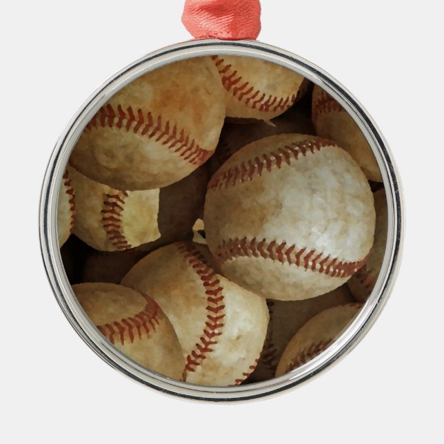 Trendy Baseball Artwork Metal Tree Decoration (Front)