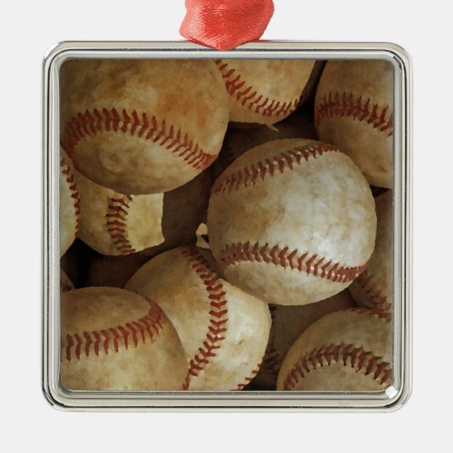 Trendy Baseball Artwork Metal Tree Decoration (Front)