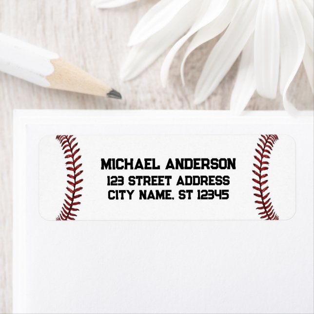 Trendy Baseball Lover Return Address  (Insitu)