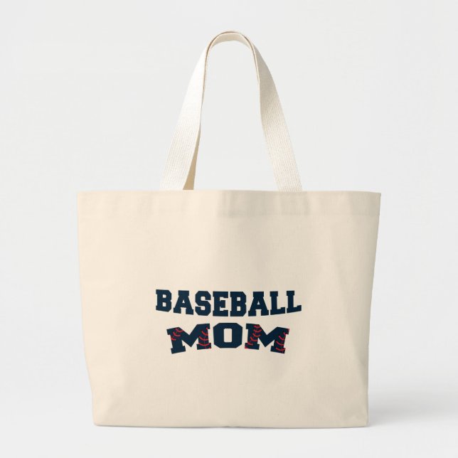 Trendy baseball mum large tote bag (Front)