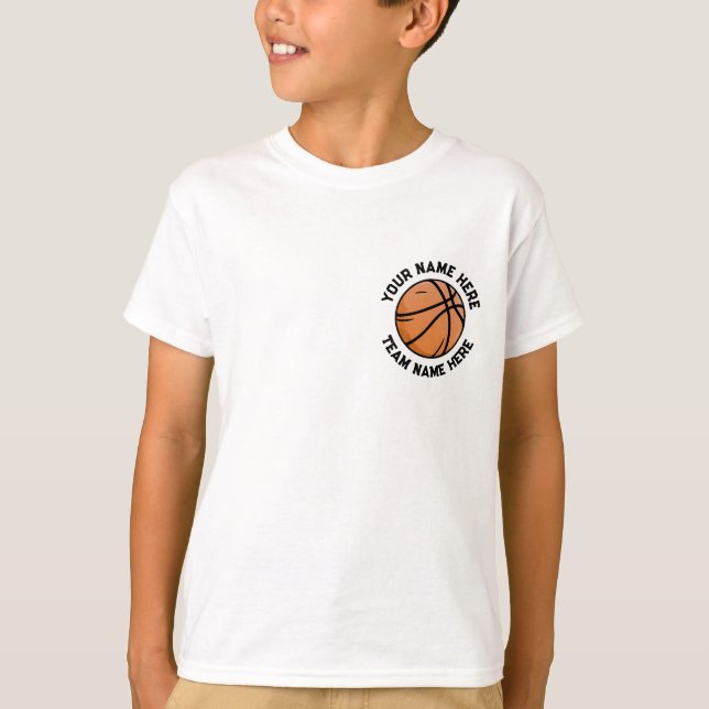 Trendy Basketball Add Your Name  Personalised  T-Shirt (Front)