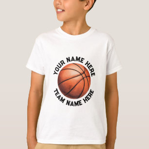 Trendy Basketball Add Your Name Personalised T-Shirt