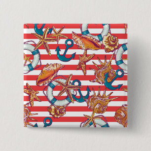 Trendy Beach Pattern 15 Cm Square Badge