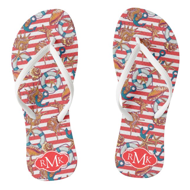 Trendy Beach Pattern | Monogram Jandals (Footbed)