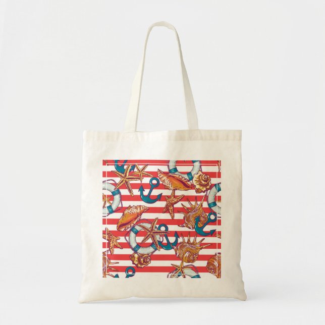 Trendy Beach Pattern Tote Bag (Front)